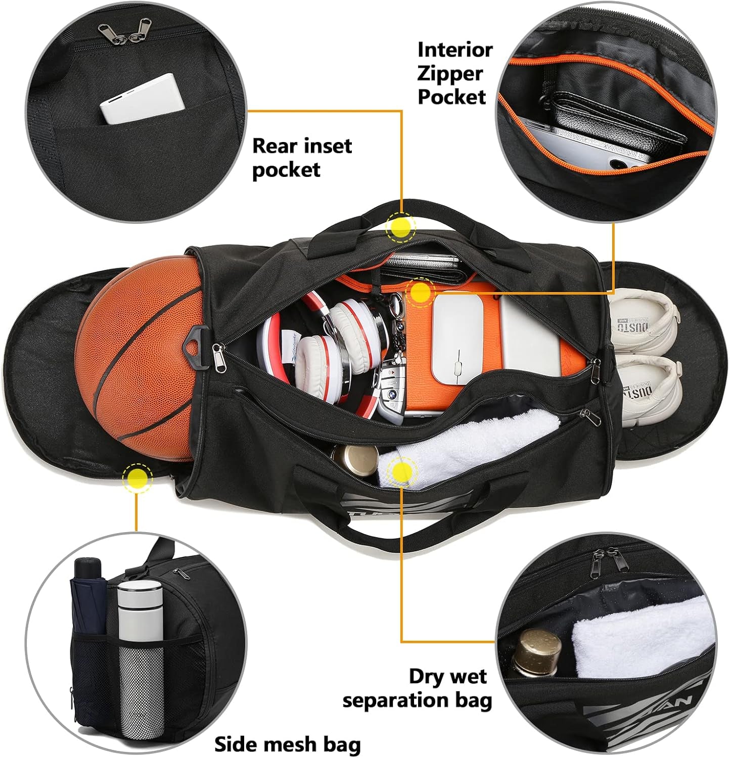 SportMax™ | Bolso Deportivo Multifuncional con Compartimento para Zapatos