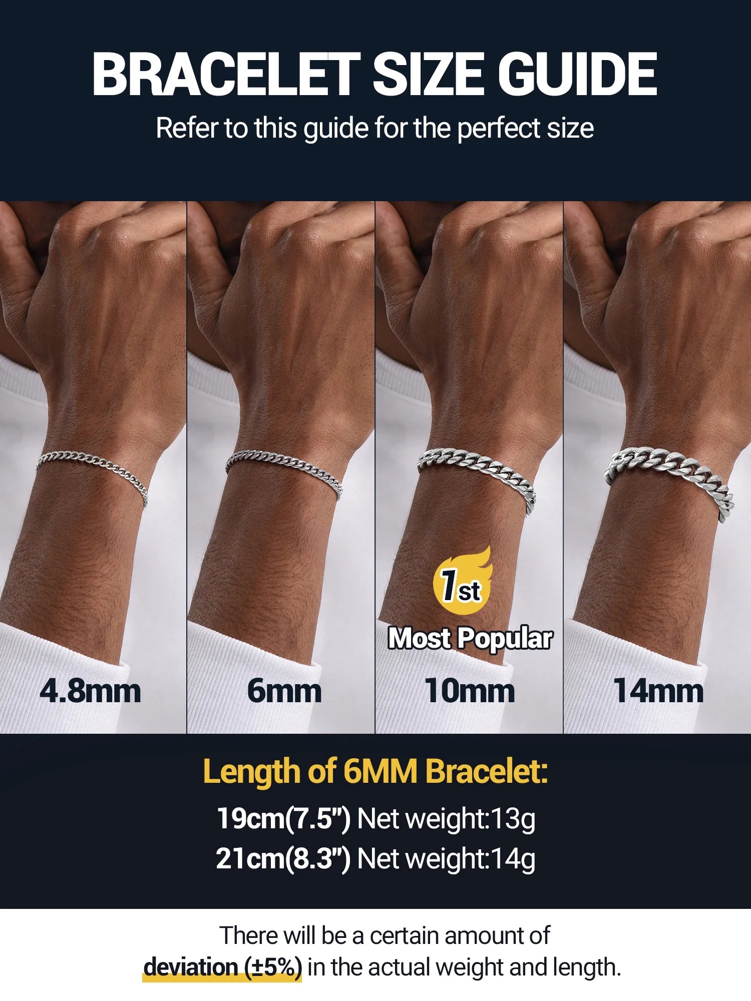 Pulsera de cadena para hombre